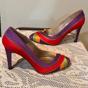 Very Elegant Multicolor Hi-Heels by J. Renee - Size 6.5 Medium - Vintage 1990a.